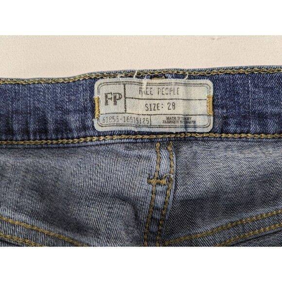 Free People Jeans Women's 28 Ripped Knee Skinny Stretch Denim Distressed Dark - Picture 5 of 5